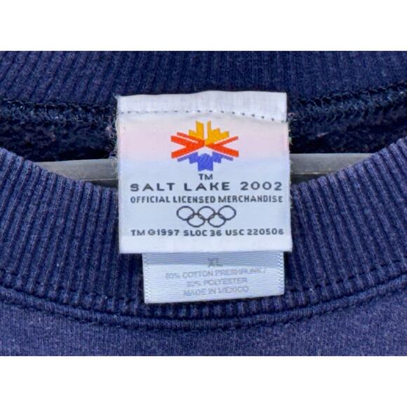 Salt Lake 2002 Winter Olympics Crewneck Sweatshirt Navy XL Faded - Picture 6 of 16